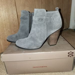 Franco Fortini Gray Suede Booties